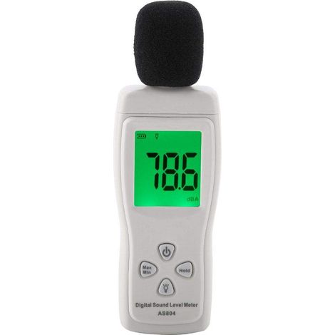 Medidor de nivel de sonido digital AS804, monitor de prueba de ruido, decibelios de audio de 30-130dBA Monitor de decibelios de ruido, instrumento de medición de volumen de ruido, registrador de medid (1/4)