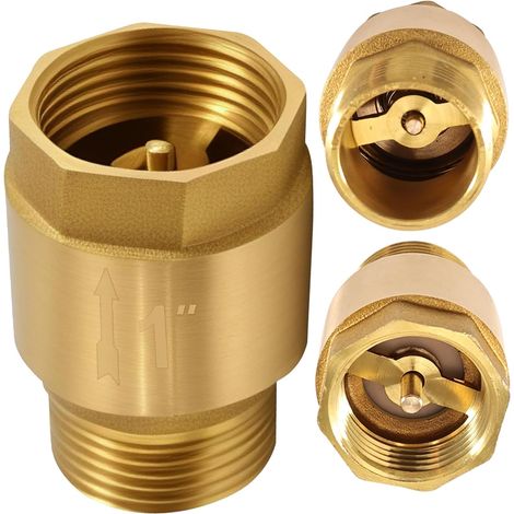 Clapet anti-retour en laiton de 2,54 cm, valve anti-retour 1" AG vers IG, valve de retour de 1", inoxydable et étanche pour pompe, jardin, machine à laver, tonneau, conduite d'eau, chauffe-eau (1/5)