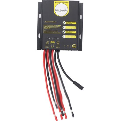 Ortviai Régulateur Solaire MPPT Bluetooth 12V/24V 20A Étanche pour Batteries Lithium – Contrôle Intelligent via Appli