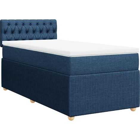 Maison Exclusive - Giroletto a Molle con Materasso Blu 90x190 cm in Tessuto