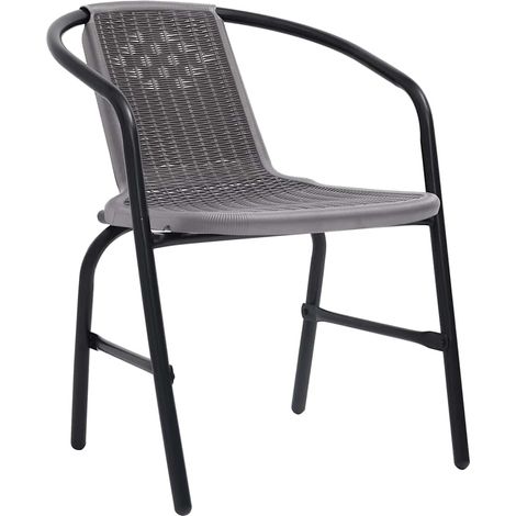 Teenpull – Gartenstühle 8 Stk. Rattan-Optik Kunststoff und Stahl 110 kg (1/4)