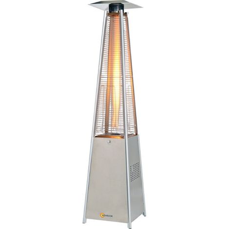 Calefactor portátil parasol SOVELOR LOUXOR de acero inoxidable con tubos de cuarzo a gas propano de 5 a 13 KW (1/3)