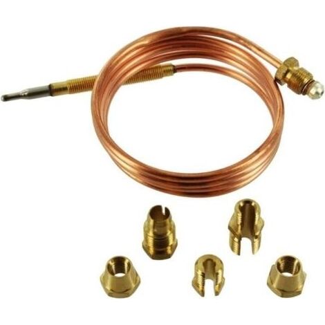 Kit thermocouple gaz, M6x0,75 avec remplacement d'écrou adaptateur universel, 150 cm (1/4)