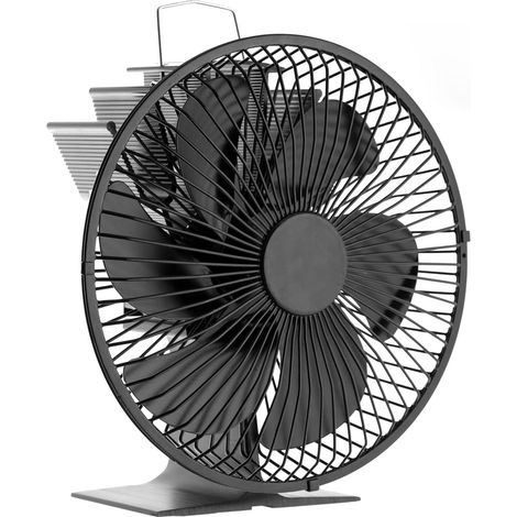Ventilateur de Cheminée Silencieux, Répartiteur de Chaleur pour Poêle à Bois-Noir (1/5)