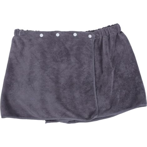 Men s Towel Wrap Coral Fleece Shorts Style with Snap Closure