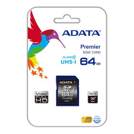 Adata  Premier Ministre  64 Go  SDHC  Mémoire Flash classe 10  Oui (1/2)