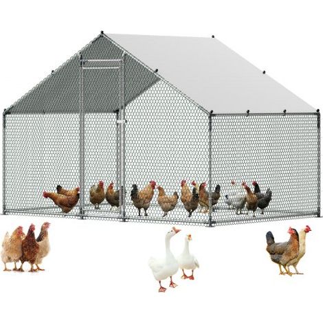 Pollaio Metallico 3 x 2 x 2 m da Esterno, Recinto Gabbia Grandi
