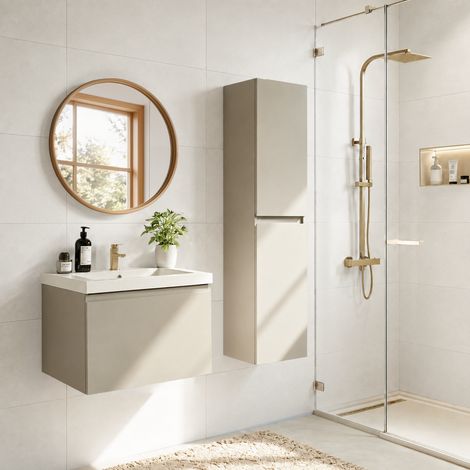Ensemble meuble vasque 60 cm avec colonne - LOMAZOO Sorrento - (1/5)