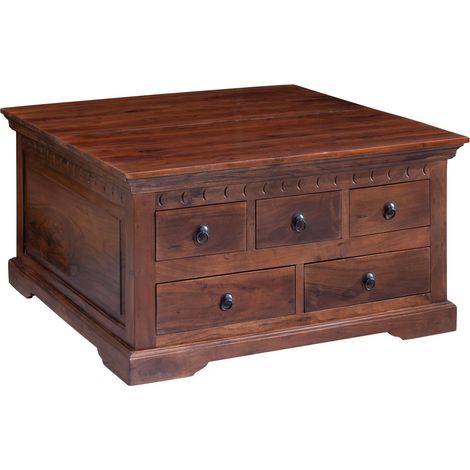 Table basse 90x90 Acacia laqué Nougat OXFORD 320