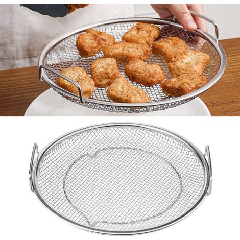 Abtropfgestell für Frittieröl aus Edelstahl, rund, 22 cm, mit Griff (1/5)