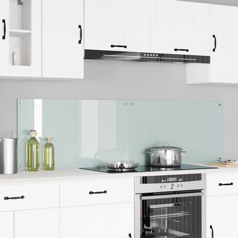 Küchenrückwand 2 pcs Weiß 90 x 50 cm Gehärtetes Glas