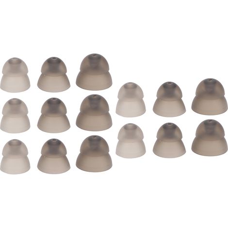15 pièces Bouchons d'Oreille Amplificateurs Auditifs en Silicone Souple, Forme Ronde, Taille S M L, Noir (1/5)