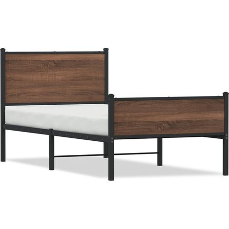 Maison Exclusive - Giroletto senza Materasso in Metallo Rovere Marrone 75x190 cm (1/5)