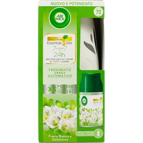 AIR WICK DEODORANTE PER AMBIENTE FRESHMATIC BASE+RICARICA 250ML FRESIA BIANCA E GELSOMINO (1/2)