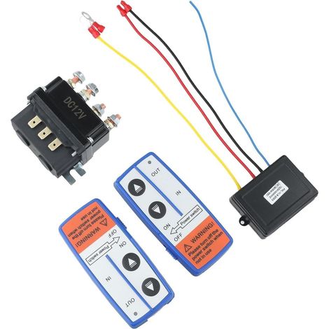 Kit Relais De Treuil Électrique 12 V 250 A Avec Télécommande Radio Pour Véhicules Utilitaires, Tondeuses À Gazon, Tracteurs De Jardin Et Applications Tout-Terrain (1/5)