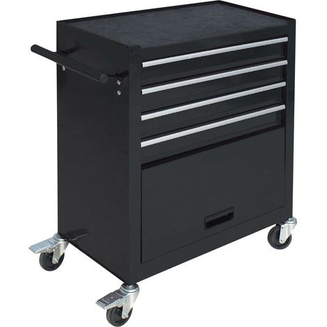 Fischer – Servante d'atelier 4 tiroirs – Coffre inférieur pour outils volumineux – Structure en acier haute résistance – Mobilité avec 4 roues pivotantes (1/5)