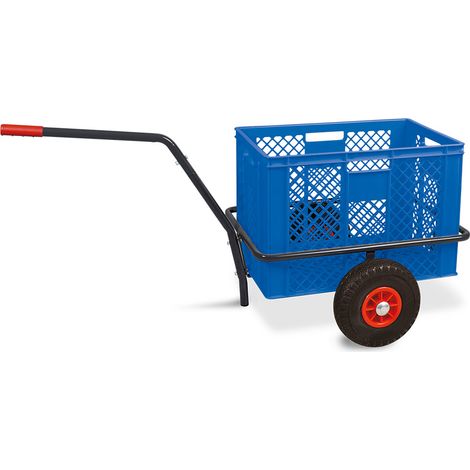 BRB Handwagen mit Kunststoffkorb H 410 mm, LxBxH 1250x640x660 mm, Tragkraft 200 kg (blau)
