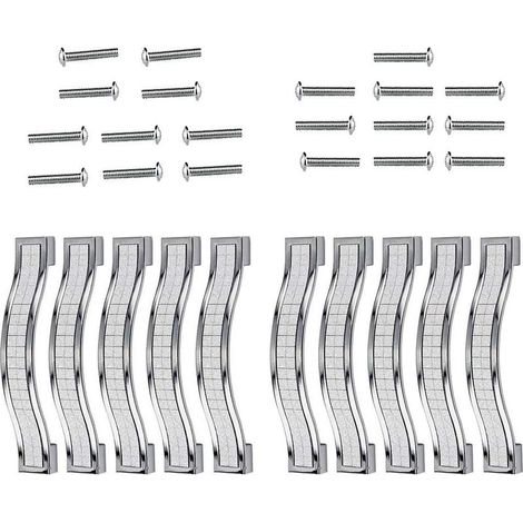 Set mit 5 Schubladengriffen aus Kristall-Strasslegierung für Kommoden, Küchenschränke und Küchenschränke, silberfarben, 96 mm – 10 Stück (1/5)