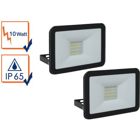 10 Watt LED Strahler ALU, 2er SET 5000 Kelvin Neutralweiß, IP65, 9x12cm (1/5)