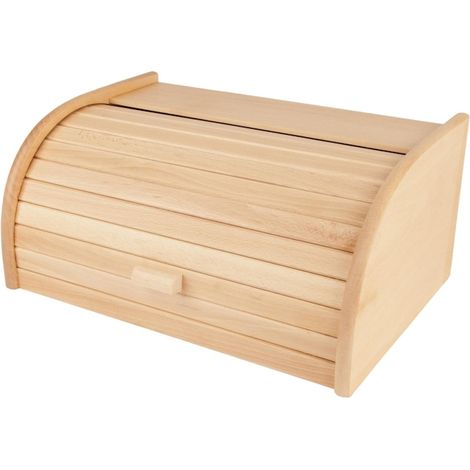 Boîte à pain en bois de hêtre, spacieuse, grande, beige, élégante et traditionnelle, directement du fabricant, 40 x 29 x 18 cm (1/5)