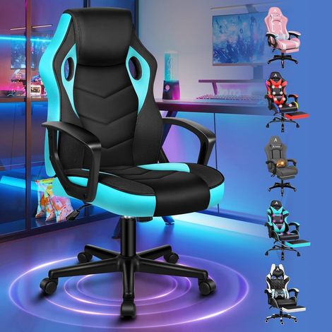 Schreibtischstuhl Gamingstuhl Bürostuhl PU Leder Mega Cyan Mega Serie (1/5)
