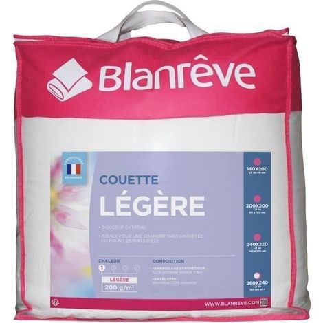 BLANREVE Couette legere en microfibre - 240 x 260 cm - Blanc (1/2)