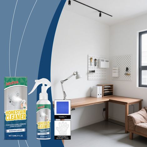 Haushalts-Fleckenentferner, geeignet für Küche, Bad und Büro, spart Zeit und Mühe bei der gründlichen Reinigung – 120 ml + Handschuhe + Handtuch -- DE (1/5)