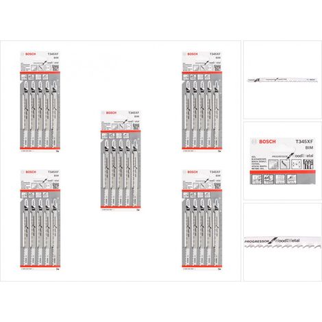 Bosch PRO Multi Material thick and thin T345XF Stichsägeblatt, 132 mm, 25 Stück