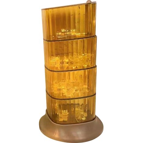 Boîte de rangement rotative pour accessoires de cheveux, anti-poussière, transparente, à 4 niveaux, orange. (1/5)