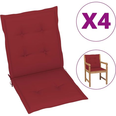 Cuscini per Sedia 4 pz Rosso Vino 100x50x7 cm in Tessuto vidaXL (1/5)