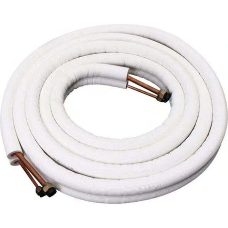 Raccords de tuyau de climatisation en cuivre isolé 1/4" 3/8" - Tuyau enroulé par paire - 4 m (1/4)