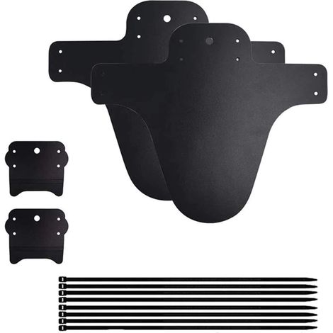 Garde-boue VTT Avant et Arrière Kit de Protection Boue pour Vélo de Montagne Amovible avec Serre-câbles Noir (1/5)
