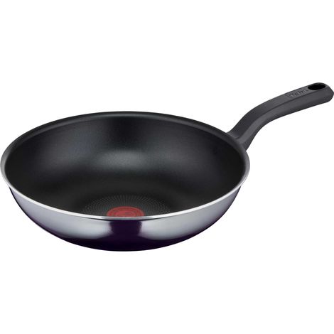 Wok tefal aluminio titanio negro 28 cm antiadherente