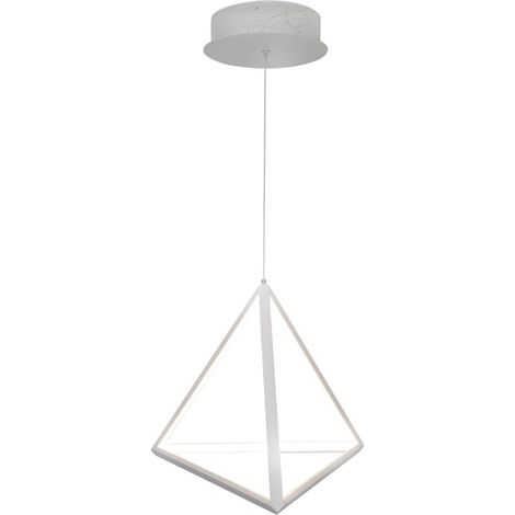 Suspension LED 20W 3000K triangle Ø38 blanc métal Polux (1/5)