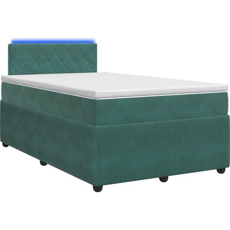 Maison Exclusive - Letto box spring con materasso Verde Scuro 120 x 200 cm Velluto (1/5)
