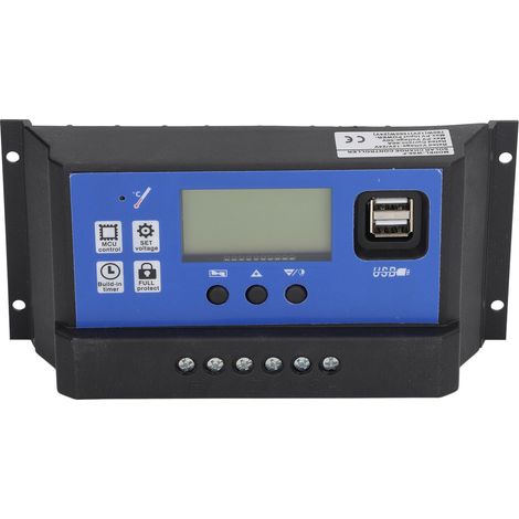 Contrôleur de charge solaire 60 A PWM pour panneau, contrôle intelligent de la charge d'éclairage, détection automatique 12 V/24 V (1/5)
