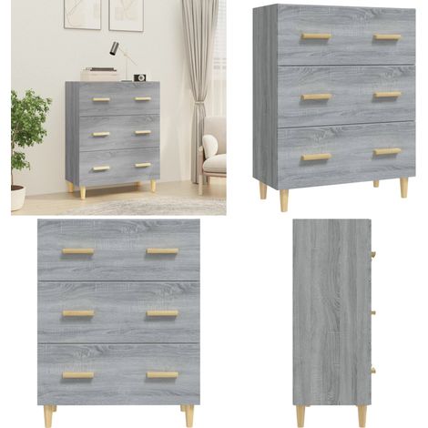 Sideboard Grau Sonoma 70x34x90 cm Holzwerkstoff - Schreibtisch - Wohnzimmermöbel - Sideboard - Regal - Grau - Home & Living (1/5)