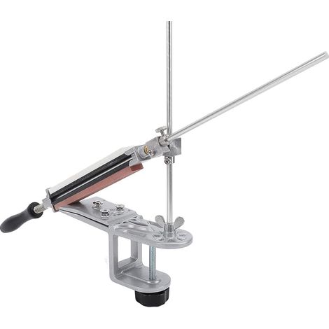 Aiguiseur D'angle Fixe, Aiguiseur de Couteaux Professionnel avec 6 Pierres à Aiguiser, Kit D'outils D'affûtage Polyvalent en Acier pour Raboteuse de Ciseaux de de Chef de (1/5)