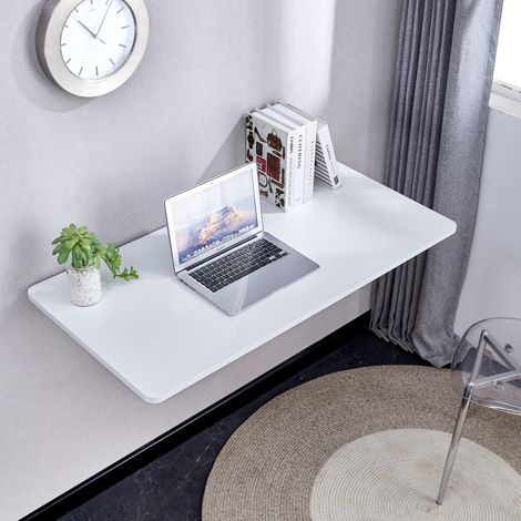 Klappbarer Wandtisch aus weißem MDF, 114 x 56 cm, OKWISH (1/5)