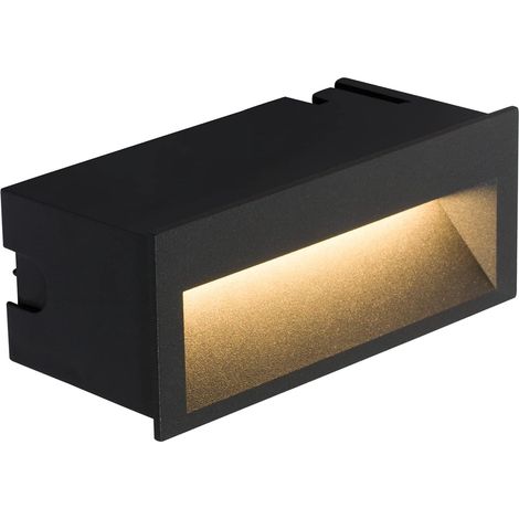Luminaires d'Extérieur à LED 3W 3000K Blanc chaud Encastré IP65 Lumière d'Escalier pour Escaliers Salle de bain Jardin Couloir Marches, Aluminium, Gris foncé