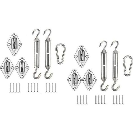 Accessoires pour store d’ombrage en acier inoxydable – Crochets à ressort à boucle diamantée, lot de 4 pièces (1/4)
