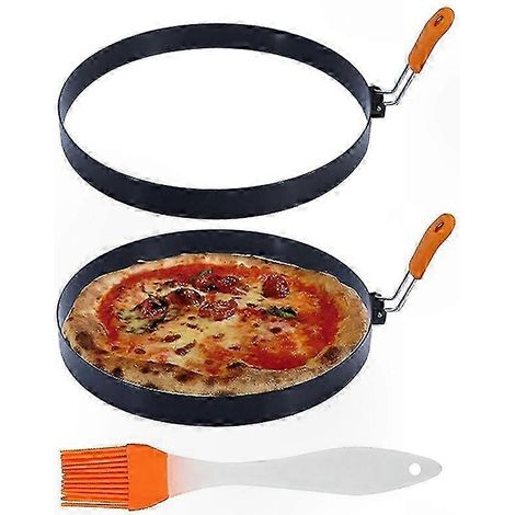 Runde Backform (20 cm Durchmesser) mit Griff für Omeletts und Eier, Crêpe-Ring, praktisches Küchenutensil (1/5)