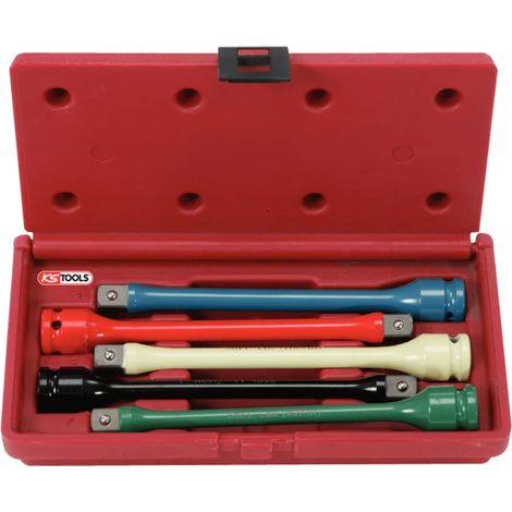 KS Tools 515.1060 Serie di Prolunghe Barra di Torsione per Bulloni Ruote, 5 Pezzi90-135 NM, 1/2" (1/2)
