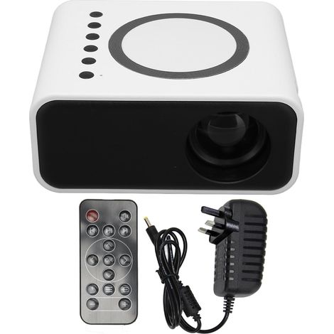 Projecteur LED Mini Portable 1080P HD Home Cinéma Vidéo Projecteur pour Smartphone iOS Android Ordinateur Blanc Prise UK (1/5)