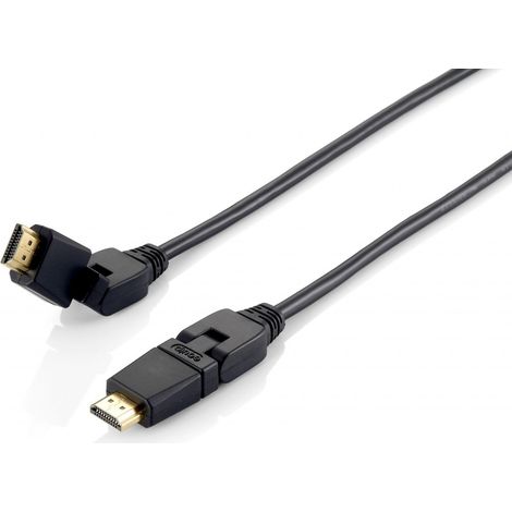 CABLE HDMI EQUIP HDMI 1.4 HIGH SPEED CON ETHERNET 5M CONECTOR PIVOTANTE 180Âº 119365