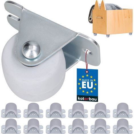 KOTARBAU® Ruote fisse per mobili, armadi, in gomma bianca, 33 mm, set da 12 (1/5)