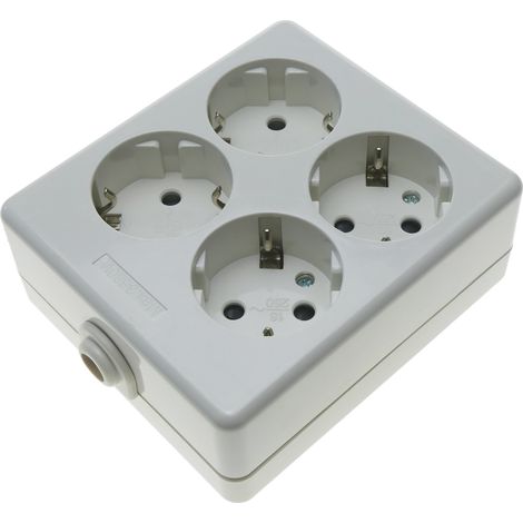 BeMatik - Base de 4 Schuko 16A 250V 3680W TT 98x112x42 mm (1/3)