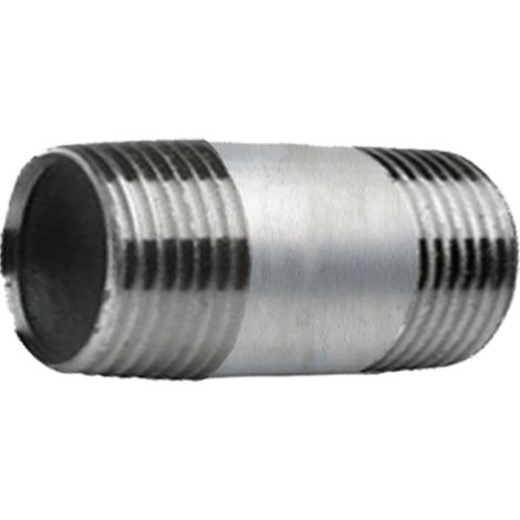 Conector de tubería, niple de tubería galvanizado, 1 pulgada, 60 mm