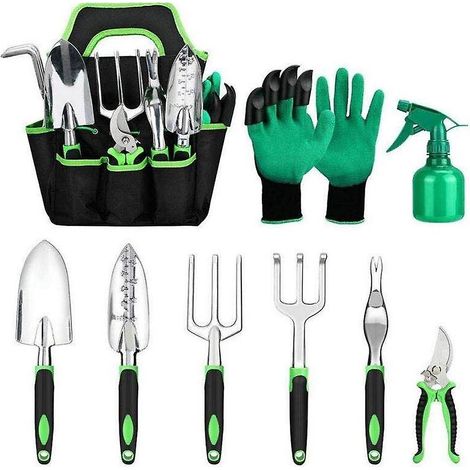Ensemble d'outils de jardinage 9 pièces Kit d'outils à main de jardinage extérieur en aluminium (1/3)