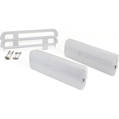 Pack 2 lampes de secours AutoTest 3W 265lm 3h mode permanent non permanent (1/5)